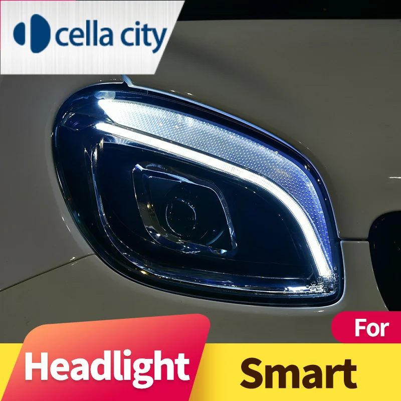 

Передняя фара в сборе для Smart Fortwo C453 2017-2019 Smart Forfour W453, полная яркость, источник света синего света, дневные ходовые огни