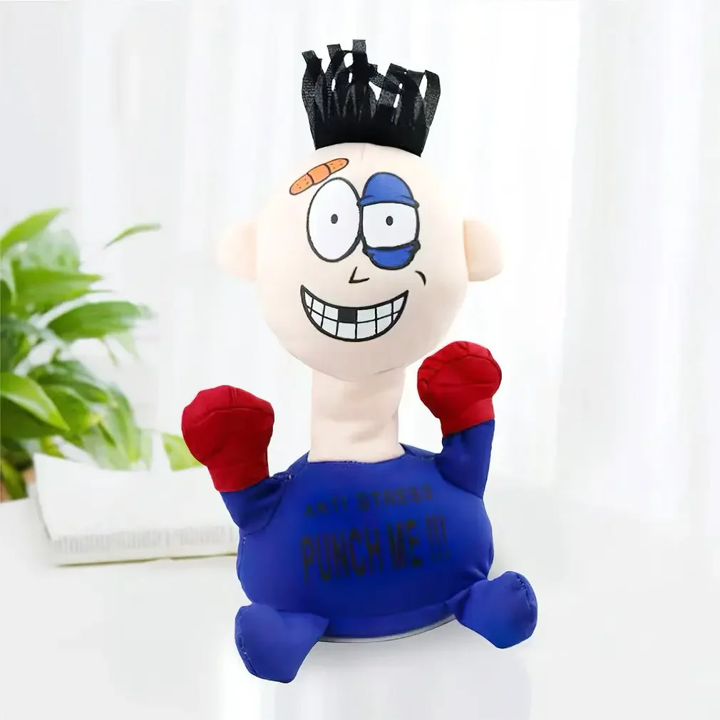 Electric Plush Toy Punch Hit Me Villain Creative Vent Decompression Toys Doll Toys for Friends Funny Children or Adult Gift