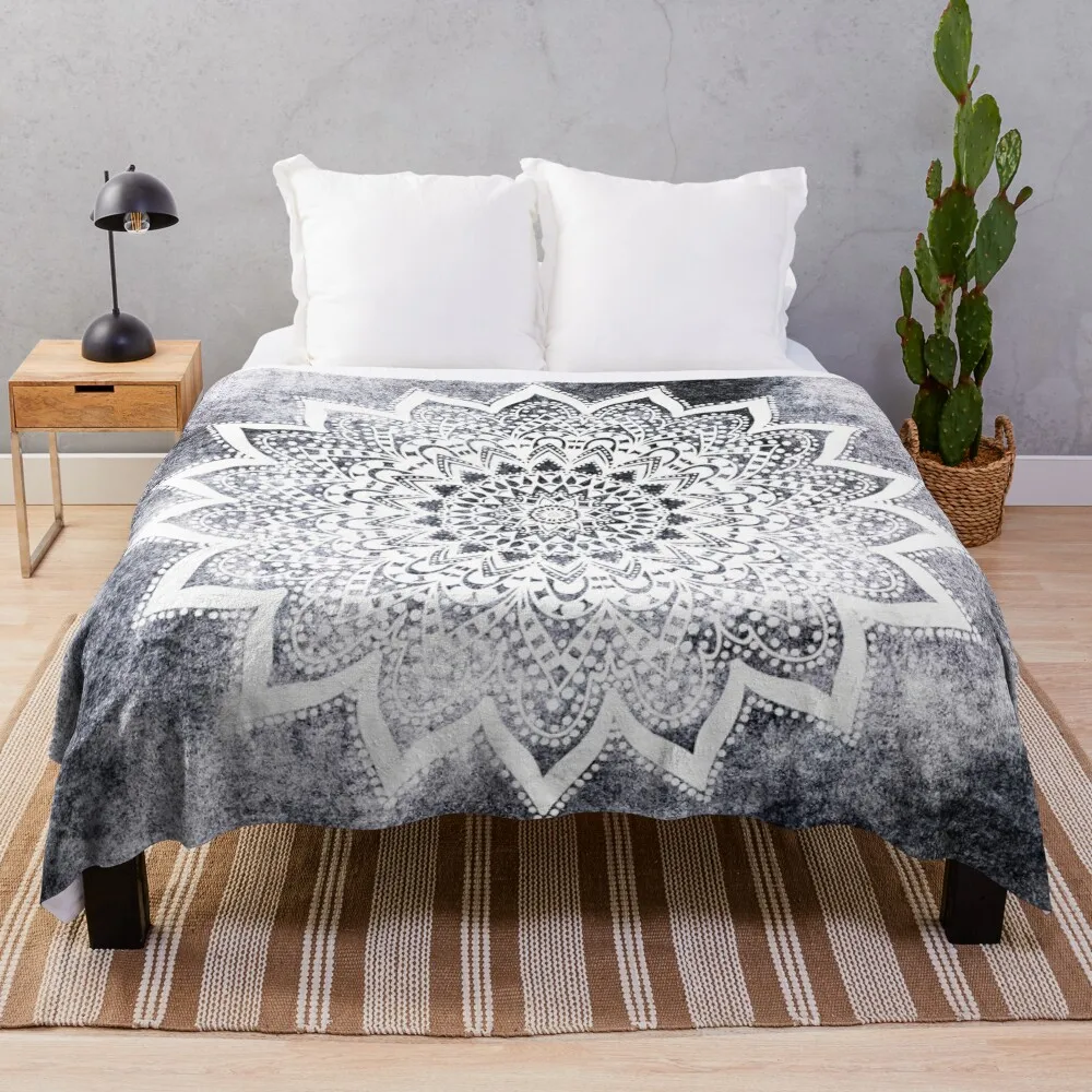 

BOHO WHITE NIGHTS MANDALA Throw Blanket Fluffy Softs Luxury For Sofa Thin Blankets
