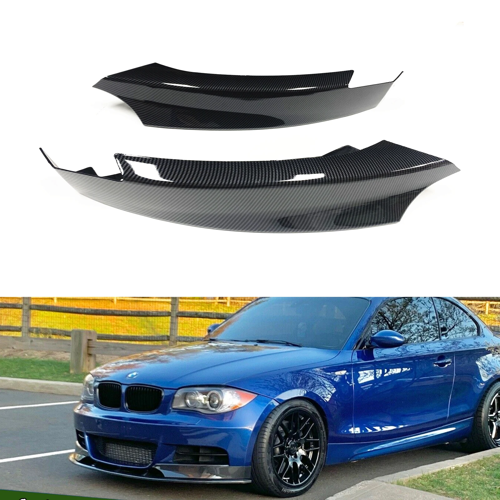Front Spoiler Side Bumper Cover Lip For Bmw 1 Series E88 E82 M Sport
