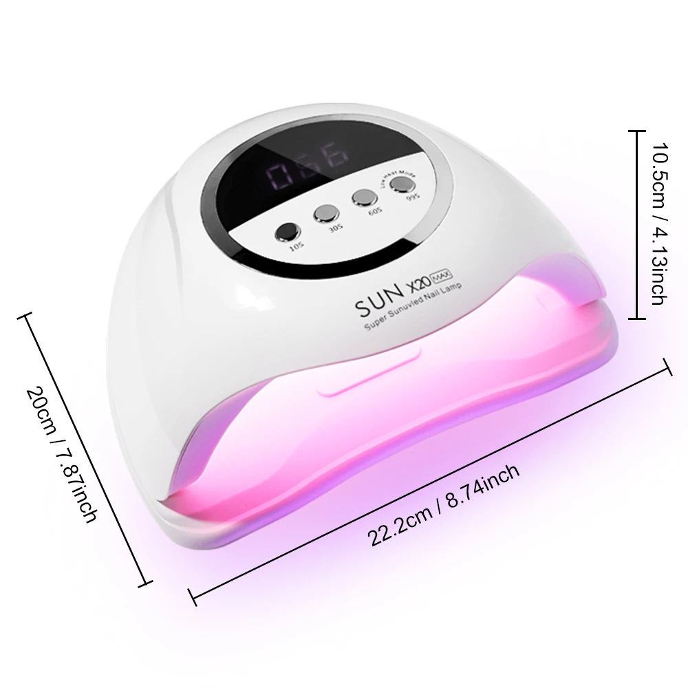 전문 UV LED 네일 램프 건조기, 4 타이머 메모리 기능 램프, 매니큐어용 젤 광택제 건조 램프, 72LED, 320W