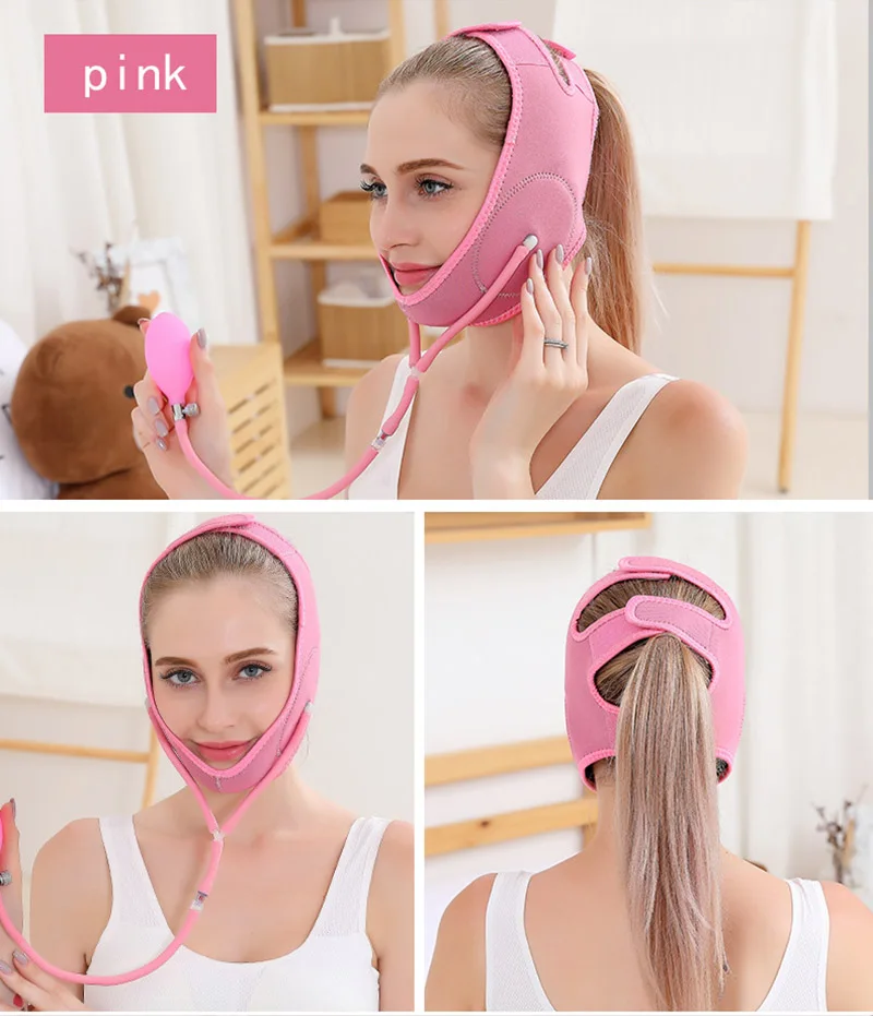 Inflatable Air Press Facial Slimming Band V-Line Cheek Chin Slimming Belt Face Massager Shaper Skin Care Thining Firming Bandage_voghion.com