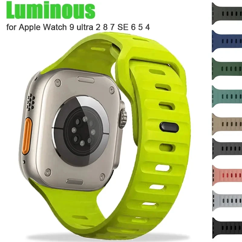 Soft Silicone Bands For Apple Watch Band Ultra 49mm 44mm 45mm 42mm 41mm 42mm 38mm Sport Watchband IWatch Serises 8 7 6 5 4 3 SE