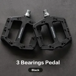 Durable Wide Platform Bicycle Pedals with 3 Sealed Bearings for MTB & Road Cycling (Black)