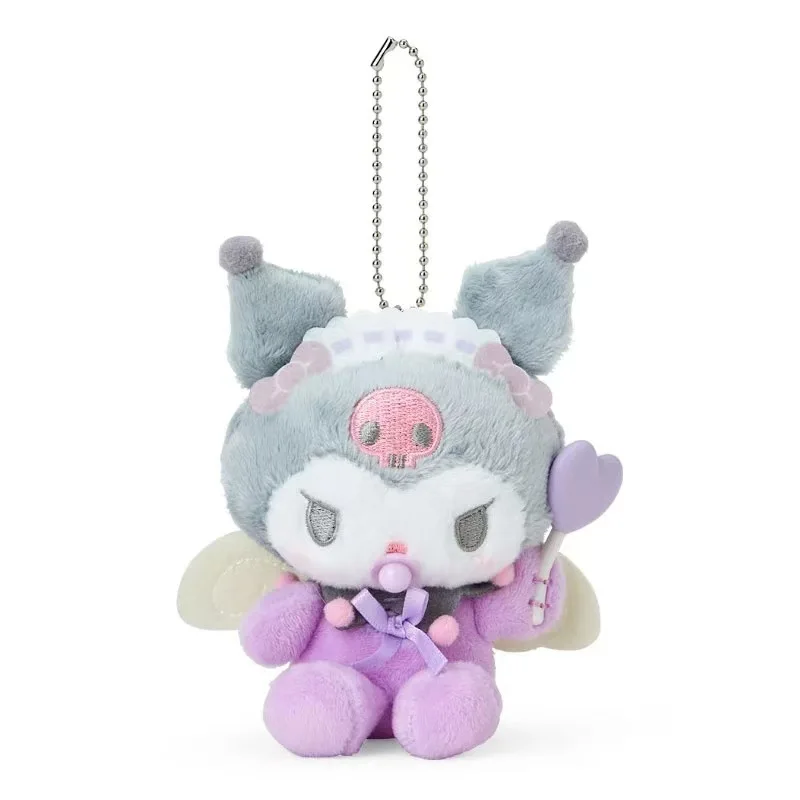 Sanrio Hello Kitty Plush Keychain Kuromi My Melody Anime Cartoon Angels Demons Plush Pendant Stuffed Toys Bag Decoration Gifts 5