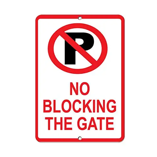 

Retro Vintage Tin Sign 8x12,No Parking Or Blocking The Gate,Novelty Funny Gifts Sign for Garage Yard Fence Driveway Decor Fun No