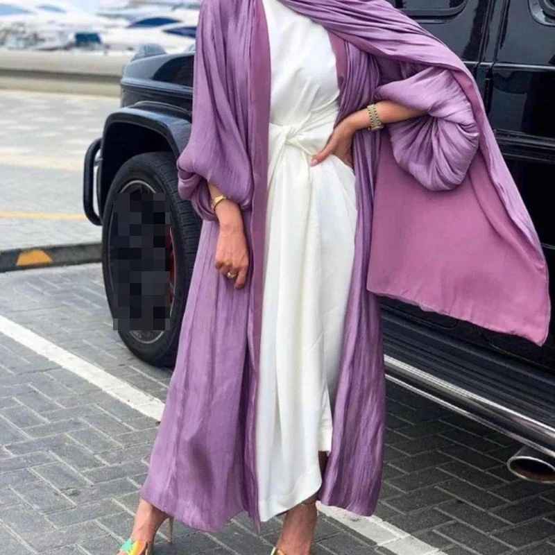 Kaftan Abayas 여성용 기모노 무술망 가디건, 두바이 아바야 터키 이슬람 아랍어 무슬림 롱 드레스 로브