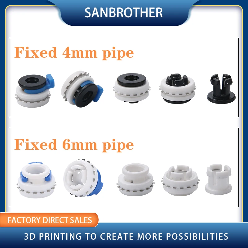 3D printer accessories pneumatic connectors plastic snap fast plug pipe connector 4mm claw cover 6mm Tube Clamp Blue Pipe