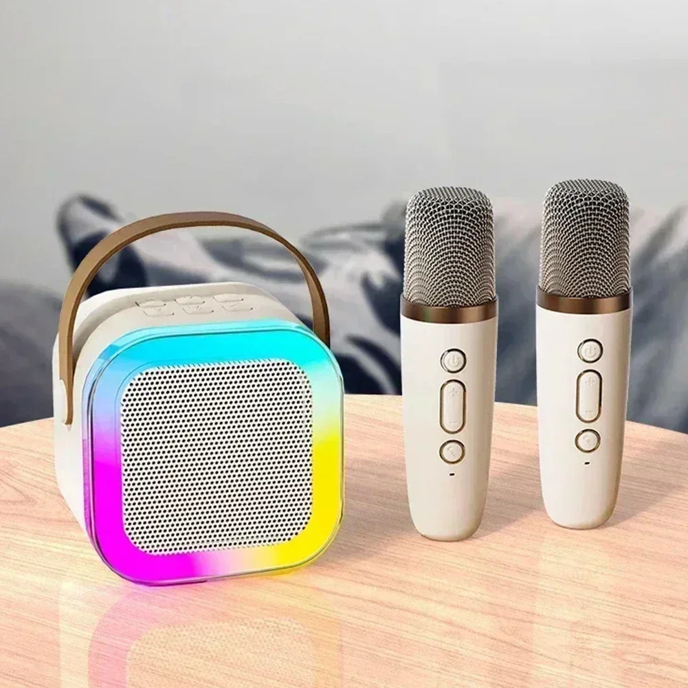 Description Picture 5 of itemK12 Wireless Bluetooth Speaker Multifunction with 2 Microphone RGB Portable Music Player Karaoke Machine for Child Home Gift