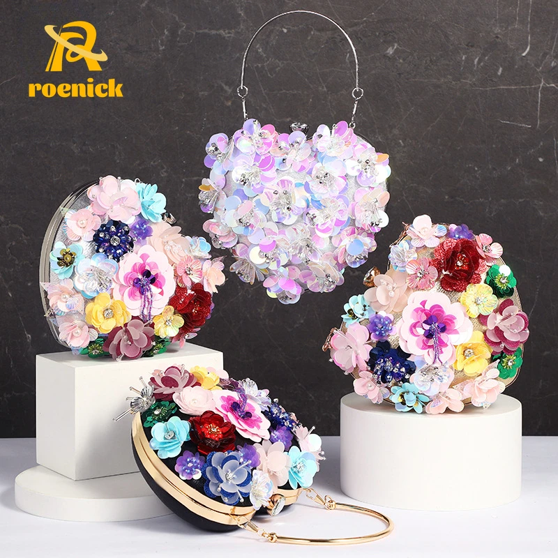 

Женская вечерняя сумочка ROENICK с бусинами в форме сердца, с цепочкой для банкета и ужина, сумка на плечо, Косметические Сумки для вечерние ринки, клуба, свадьбы, телефона