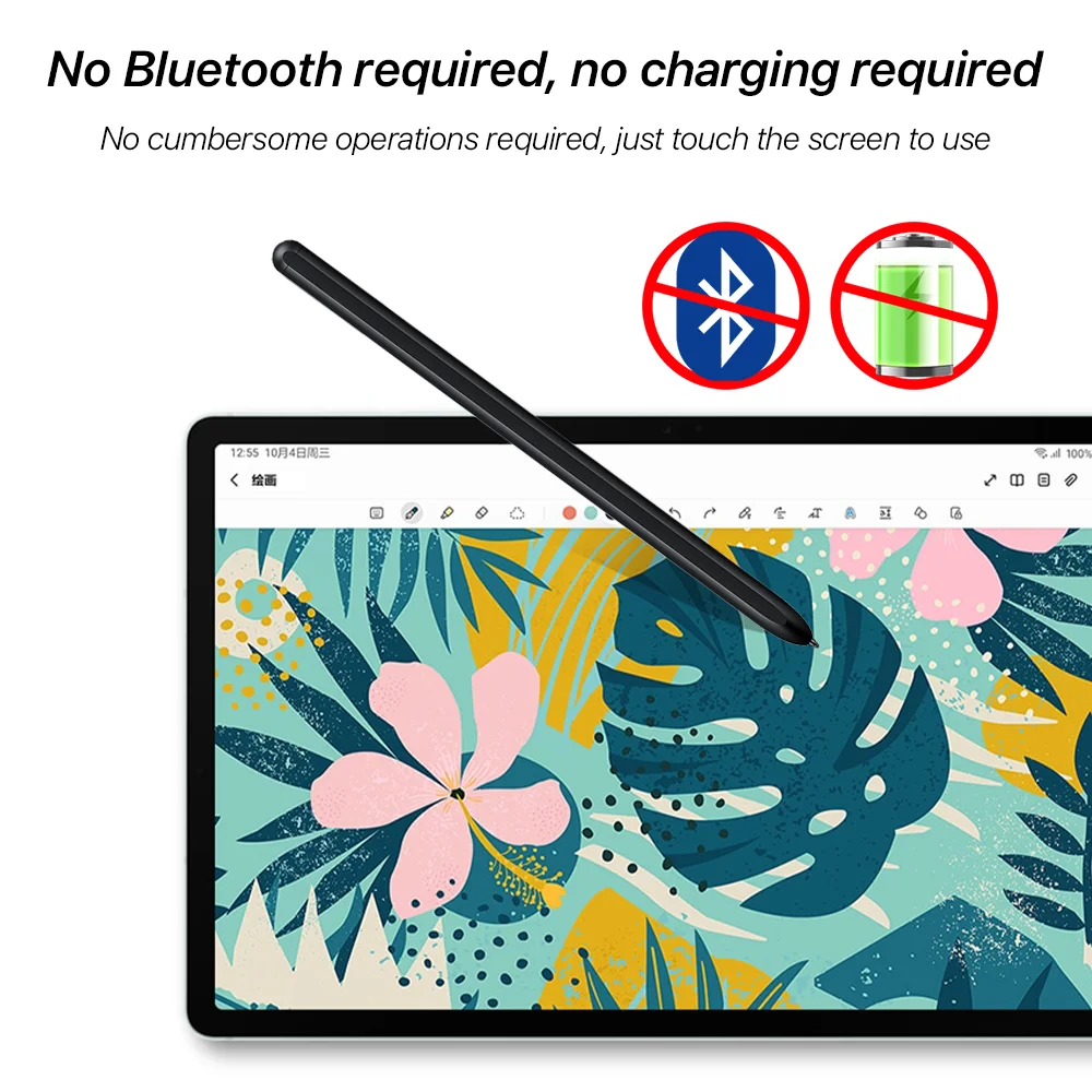 Pen para Samsung Galaxy Tab s6 Lite s7 fe s8 Plus s9 Ultra Stylus Pressure Sensing Eraser Touch Pen Lápis s - Imagem 3