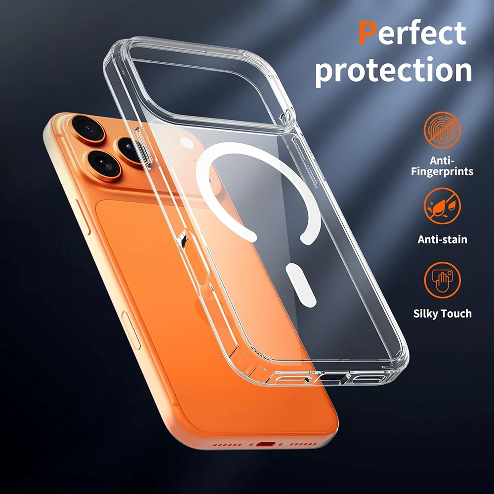 Hybrid Shockproof Magnetic Phone Case with Soft Back Shell