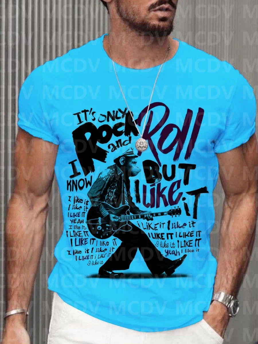 

Men's Rock Roll Graphic Casual 3D Printed T-Shirt