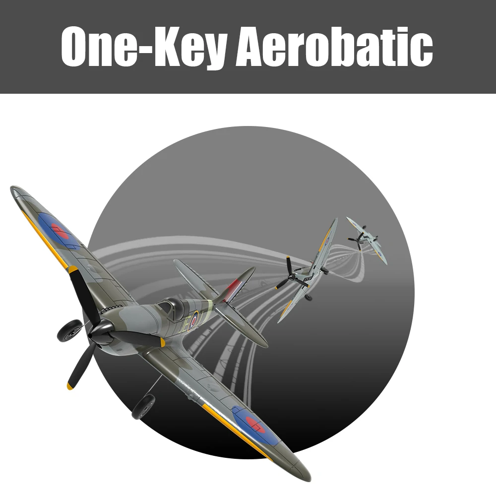 Eachine Spitfire V2 2.4GHz EPP 400mm Wingspan 6-Axis Gyro One-Key U-Turn Aerobatic Mini RC Airplane BNF/RTF Compatible DSM S-BUS Protocol for Trainer Beginner