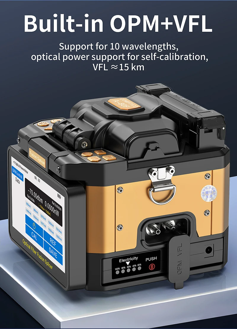 S-80/A-80F/A-10 Fiber Optic Fusion Splicer 6 Motors SM/MM Optical Fiber Core Hea