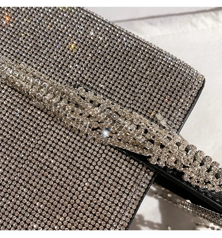 Luxury fashion designer women evening flower crystal hand clutch bags  rhinestone purse for party MS704-8: Handbags