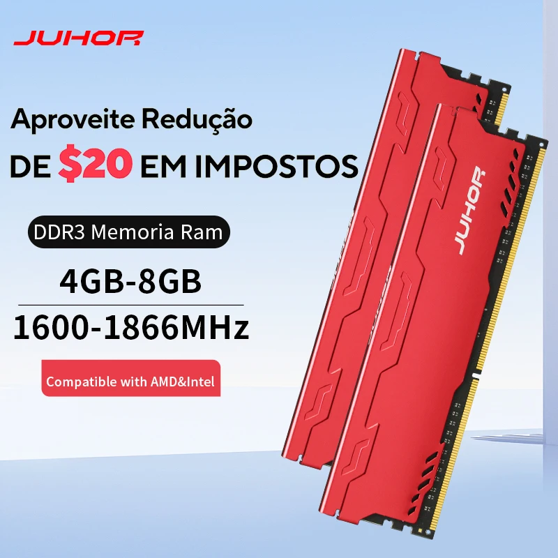 Ram DDR3 8GB 1600MHz 1866MHz Memoria Desktop Dimm Memory With Heat Sink JUHOR desktop ram memory desktop memory