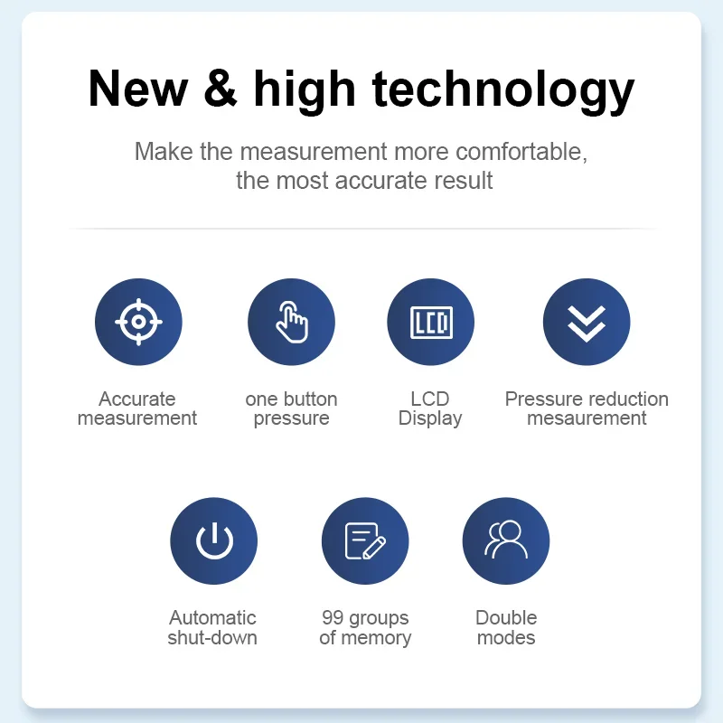 Blood Pressure Monitor Blood Pressure Meter English or Russian Voice Arm Automatic Blood Pressure Monitor BP Sphygmomanometer Heart Rate Pulse Portable Tonometer