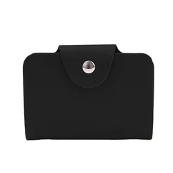 Sleek Leather Multifunctional Card Holder - Unisex Wallet in 7 Colors (Black)