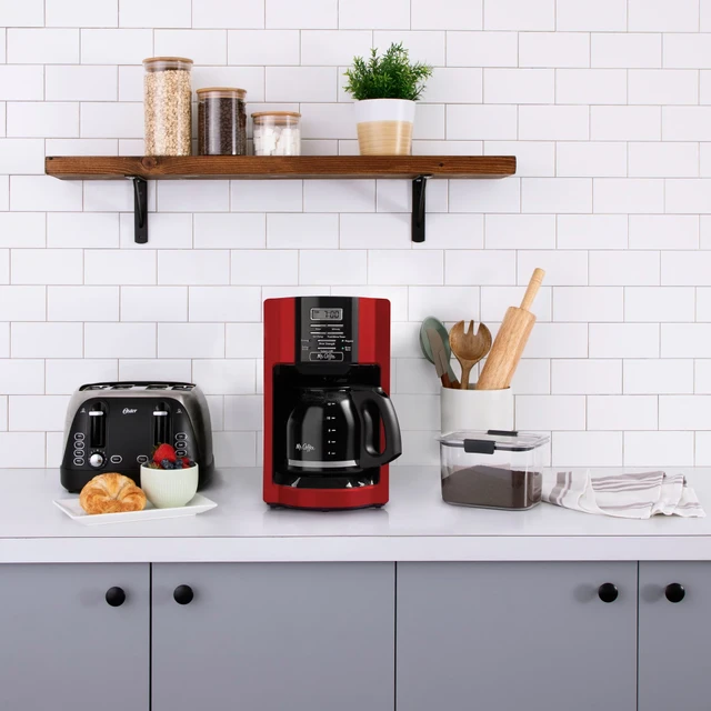 Red 12-Cup Programmable Coffee Maker