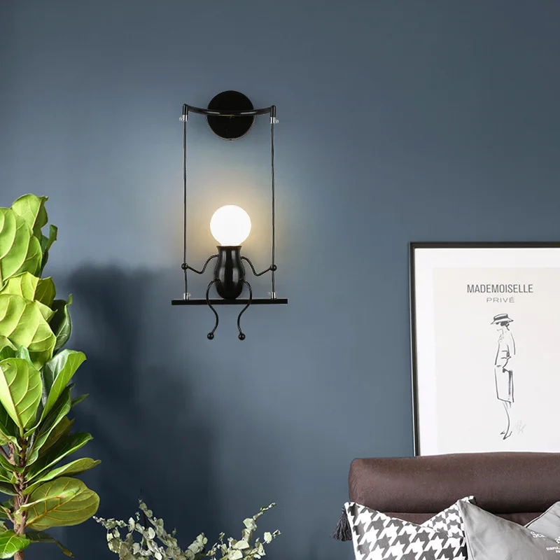 

Modern wall lamp bedroom Creative bedside lamp hallway staircase room home decorations led lights Arti figure lamp