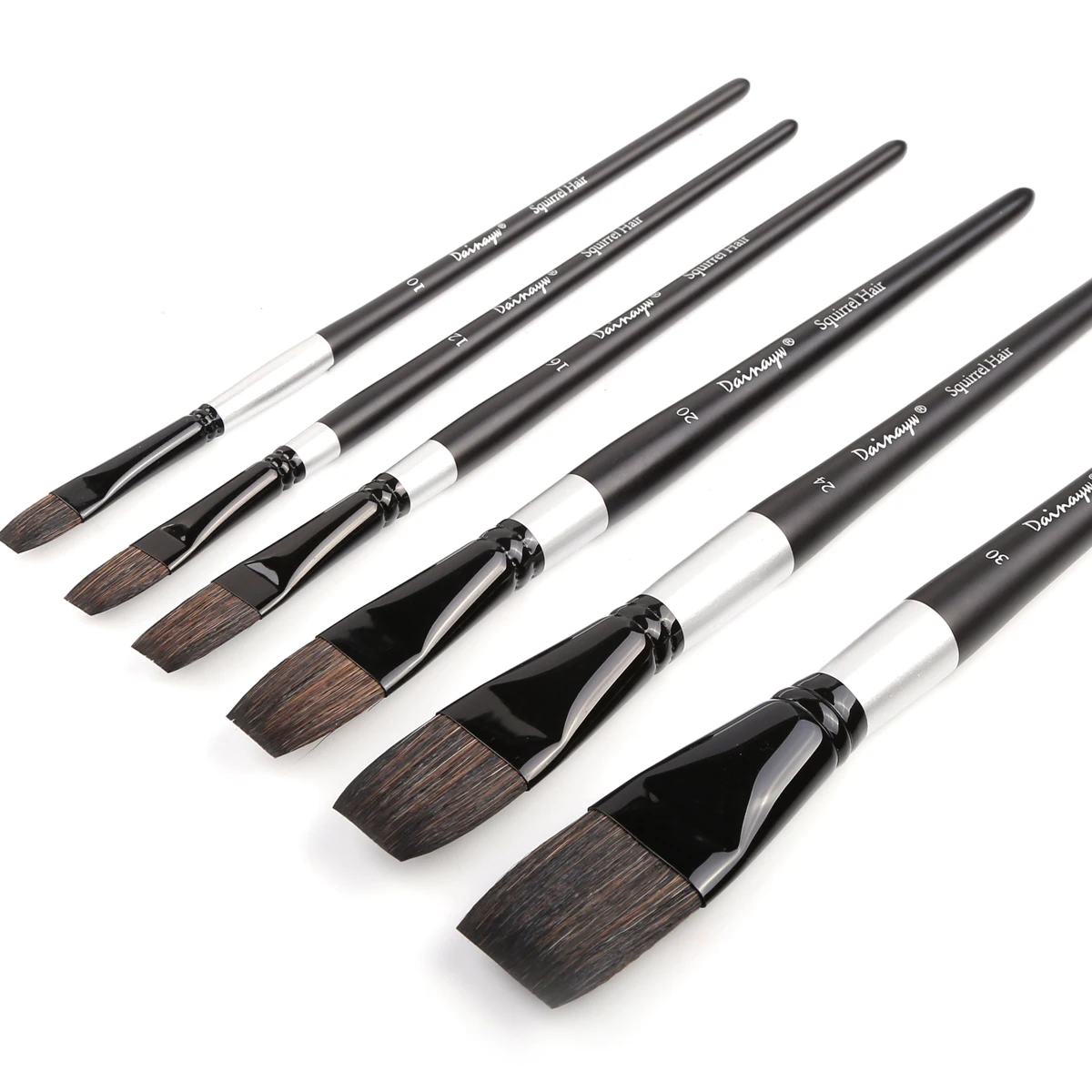 Dainayw Squirrel Hair Flat Watercolor Paint Brush Art Painting Brushes for Professional Watercolor Gouache Acrylic Drawing 4