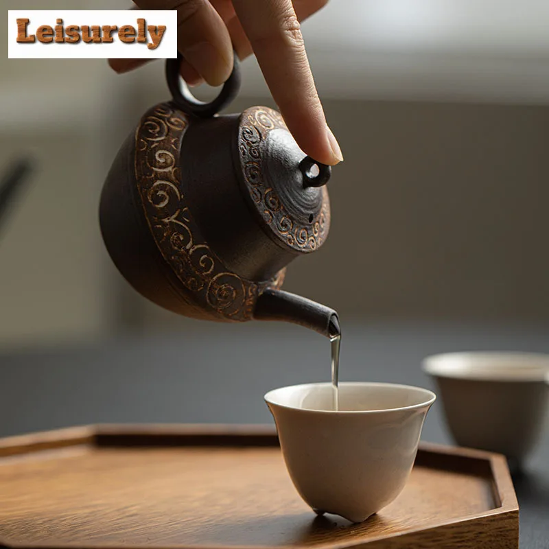 Cylinder Install Travel Tea Set Kit Zen 1 Pot 4 Cups Household Tea Making Organizer Portable Camping Handbag Supplies Drinkware