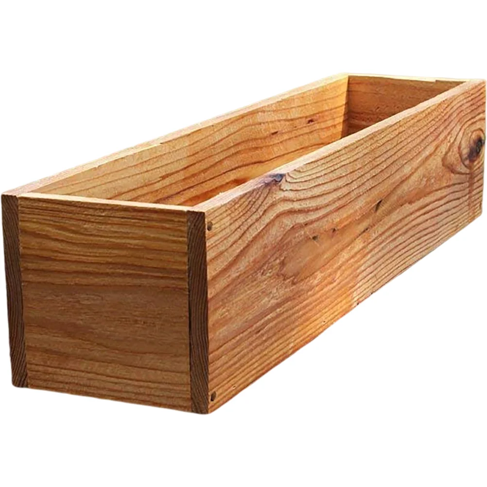 

Wood Planter Rectangular Planter Decorative Rustic Wooden Box Wooden Flower Pot Succulent Pot