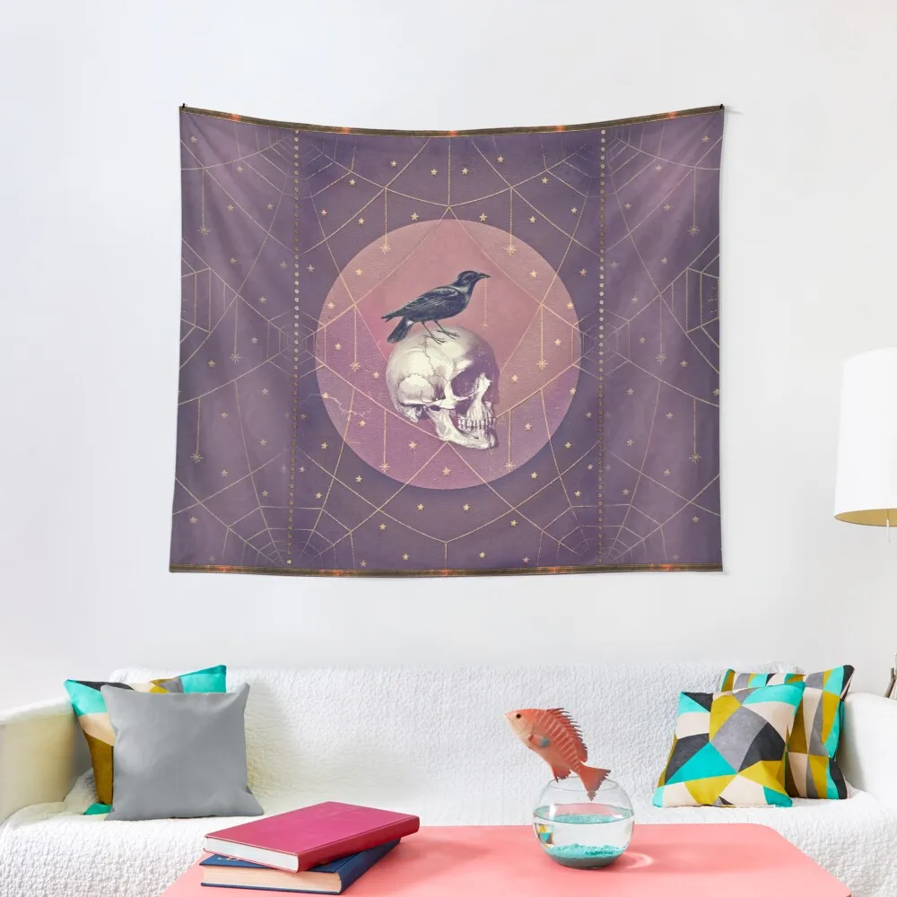 

Crow and Skull Collage Tapestry Wall Hanging Decor