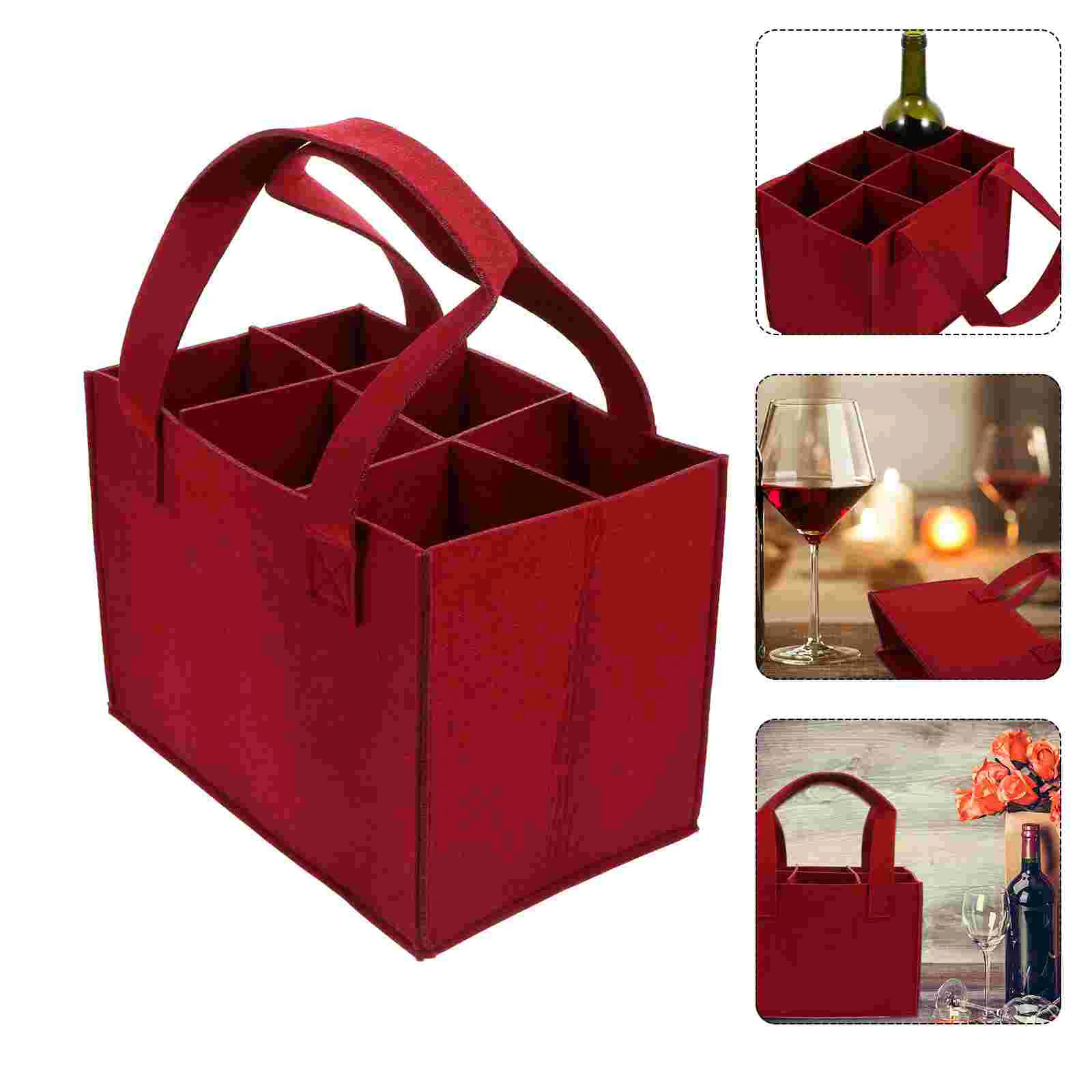 

Tote Bag Canvas All Bottle Storage Pouch Packing Holder Felt Travel Carrier