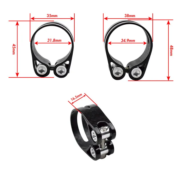 thumbnail image 2 of TiTo Titanium Alloy Bike Seat Post Clamp - 34.9mm Quick Release For Mountain & Road Bicycles 2 of 10