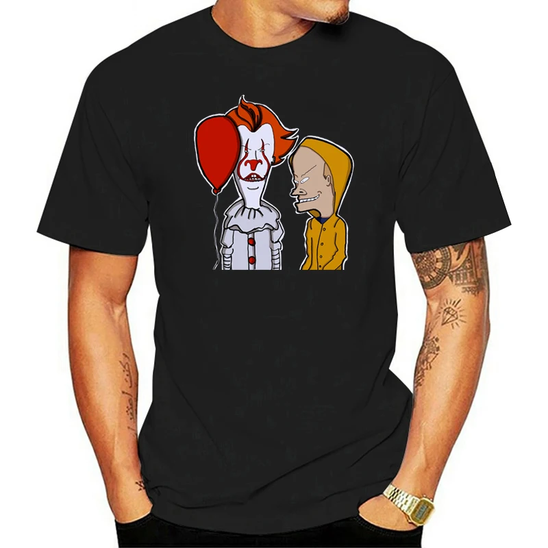 Beavis And Butthead X It Pennywise And Georgie Funny Horror Black T-Shirt For Youth Middle-Age The Old Tee Shirt