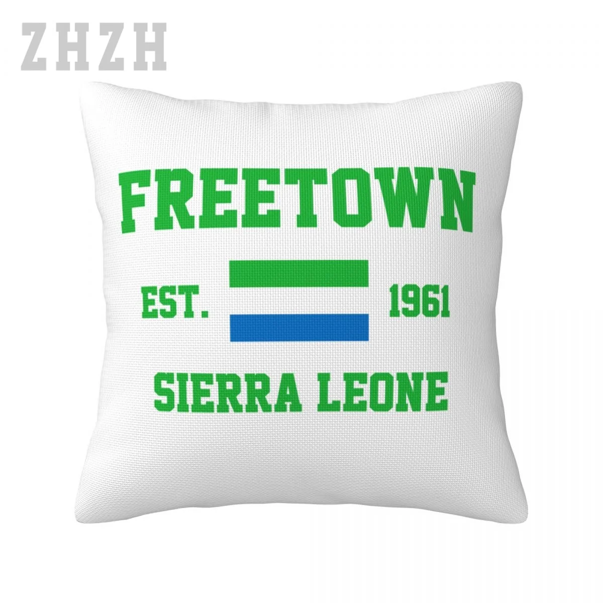 

Linen Pillowcases Sierra Leone EST.1961 Freetown Capital Throw Pillow Cover Family Home Decor Sofa Car Waist Cushion