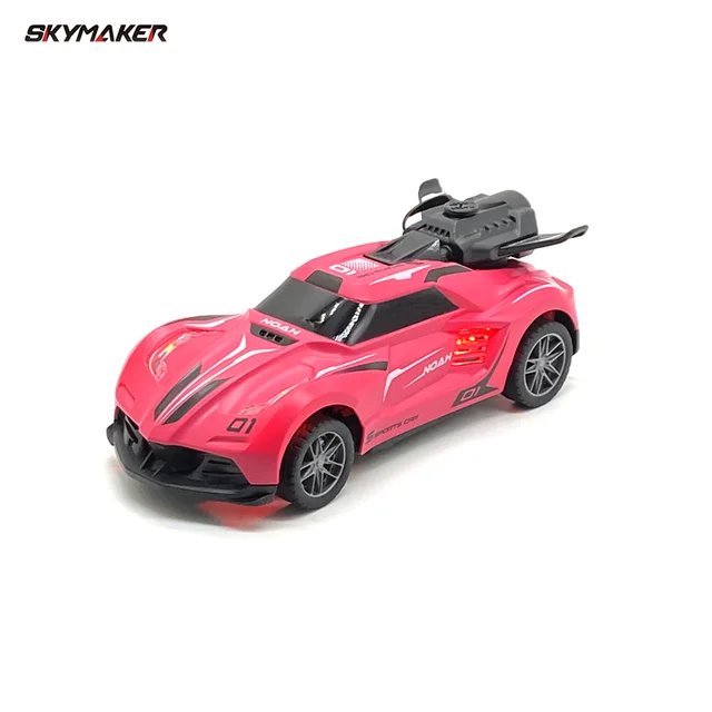 RC Car 1/24 2.4Ghz Remote Control Racing Vehicle 2WD with LED Light Spray Smoke Stunt Electric Remote Control Toy Car for Kids 2