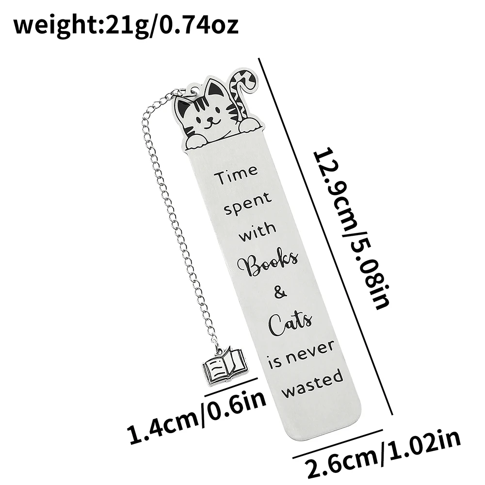 Cartoon Cat Metal Bookmark With Tassel For Cat-loving Book Lovers