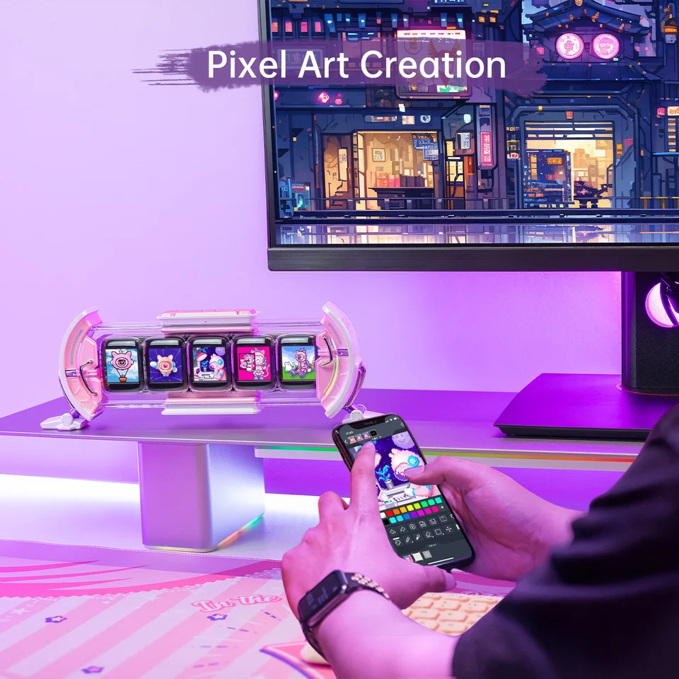 Divoom Pixoo 64　デジタル時計　デジタルフレーム　ピクセルアート Amazon.co.jp: Divoom Pixoo 64 Digital Frame 64*64 Pixel Art