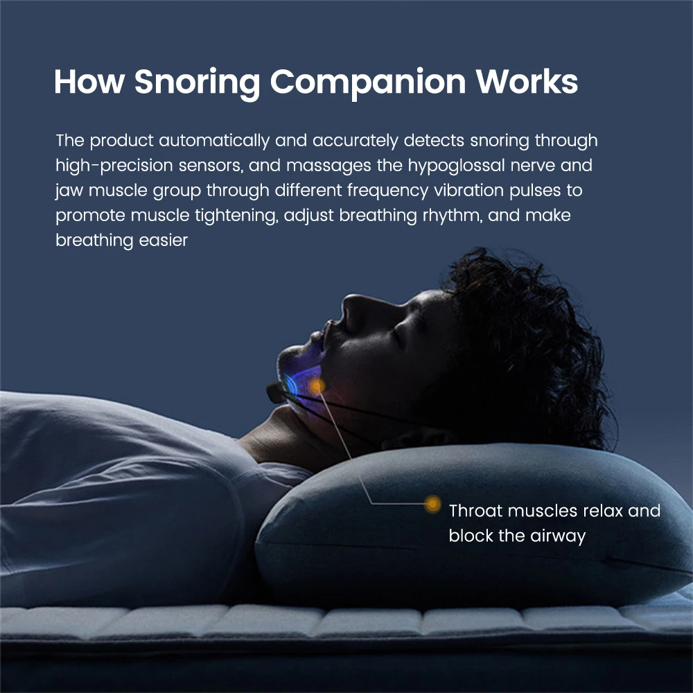 Anti-Snoring Device Smart Throat Pulse Electric Sleep Snore Prevention Gadget Smart Snore Stopper Relaxation Treatment