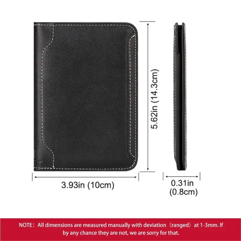 Stylish Passport Holder Durable Wallet Leather Credit Back Card for Business and Vacation