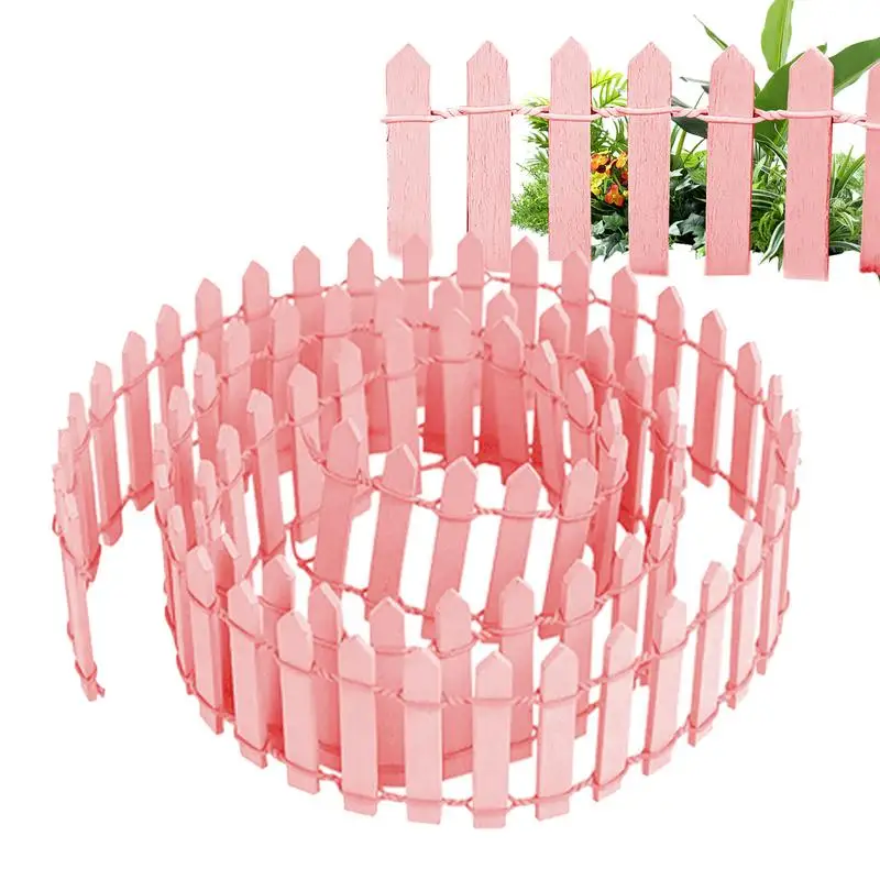 Long Fairy Garden Fence Garden Wooden Crafts Lawn Fence Wooden Decorative Picket Mini Wood Picket Ornament For Home