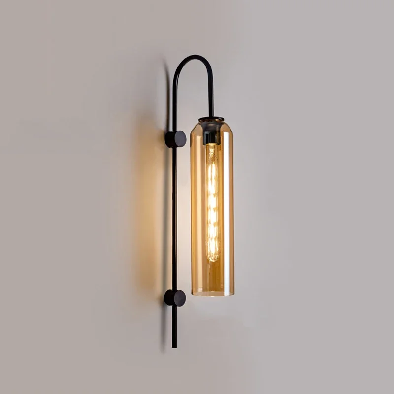LEDGlass wall lamp Nordic Modern light luxury Lampshade E27 Interior Wall Light for Bedside Bedroom Dining Table Living Room