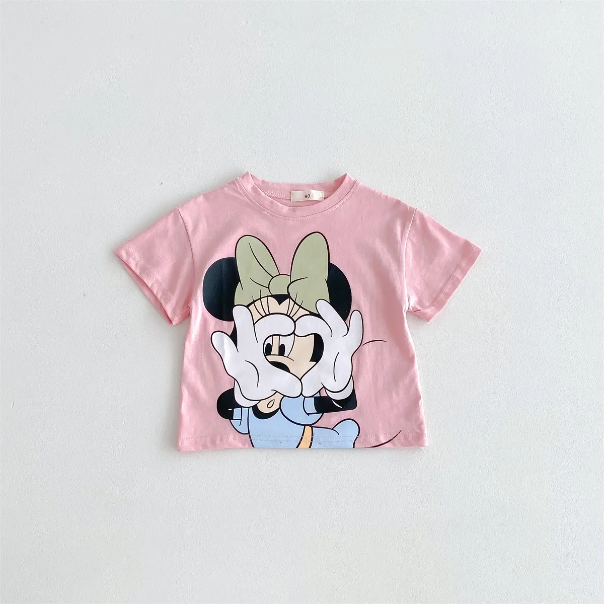 Mickey Mouse Fashion T-shirt Round neck loose top Baby Girl Short sleeved Top Children's T-shirt Cartoon Fashion T-shirt 3