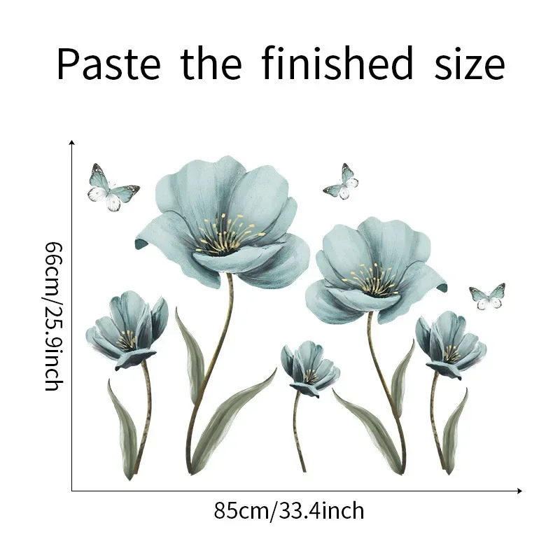 Creative Flower Wall Stickers Living Room Bedroom Wall Decoration Self-adhesive Wall Stickers Kitchen Wallpaper Home