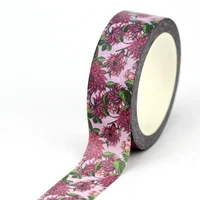 NEW 1PC 10M Decorative Beautiful Purple Flowers Washi Tape for Scrapbooking Journaing Adhesive Masking Tape Cute Stationery 1
