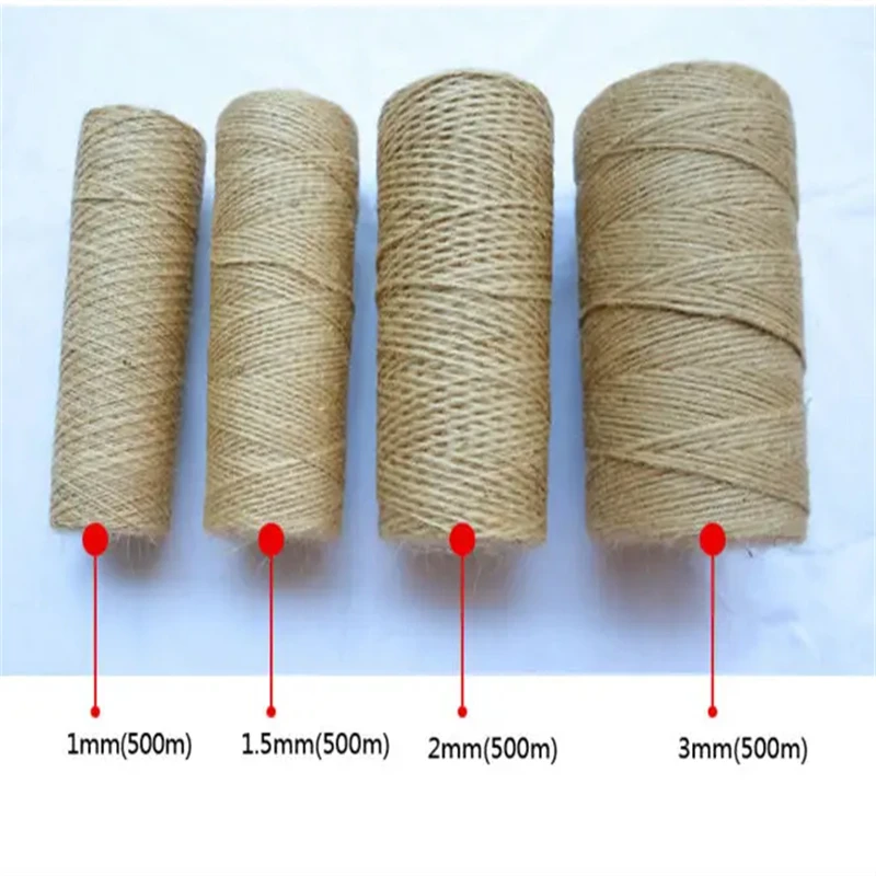 1mm 2mm 3mm 4mm 5mm 6mm 직경 천연 대마 코드 리넨 황마 코드 스레드 선물 패키지 직조 공예 공예 EH48