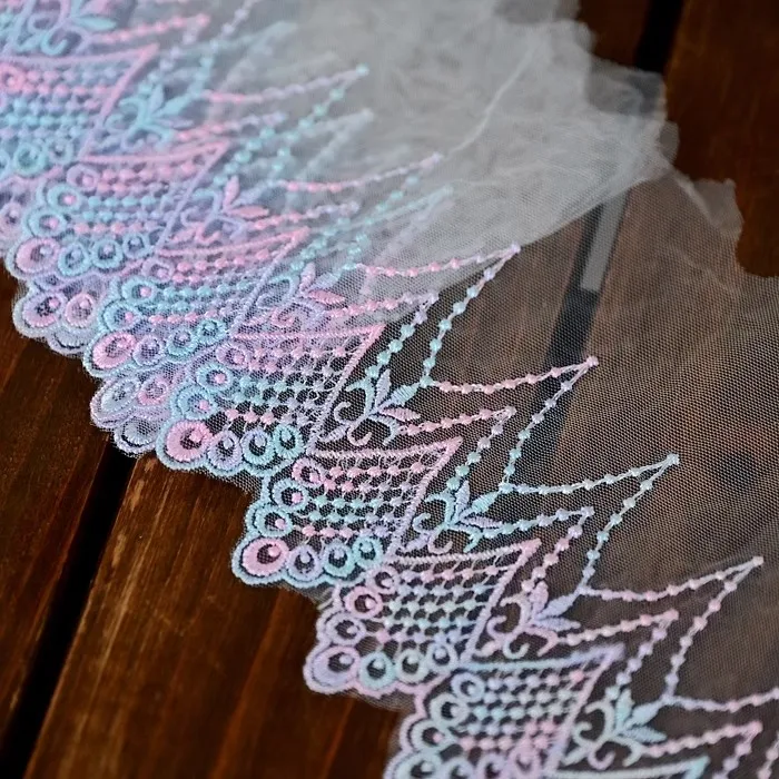 5Yard/Lot Farben Mesh Stoff Stickerei Spitzen besatz 9cm breite DIY Halskette hand gefertigte Lolita Kleidung Kleid Näh zubehör – Detail 19