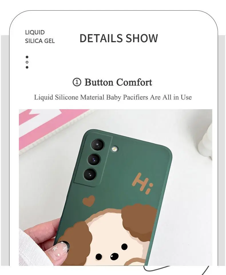 Fluffy Puppy Silikon-Handyhülle für Samsung Galaxy S23 S22 S21 S10 S9 S8 Plus Note 20 Ultra 10 Plus Cover – Detail 3