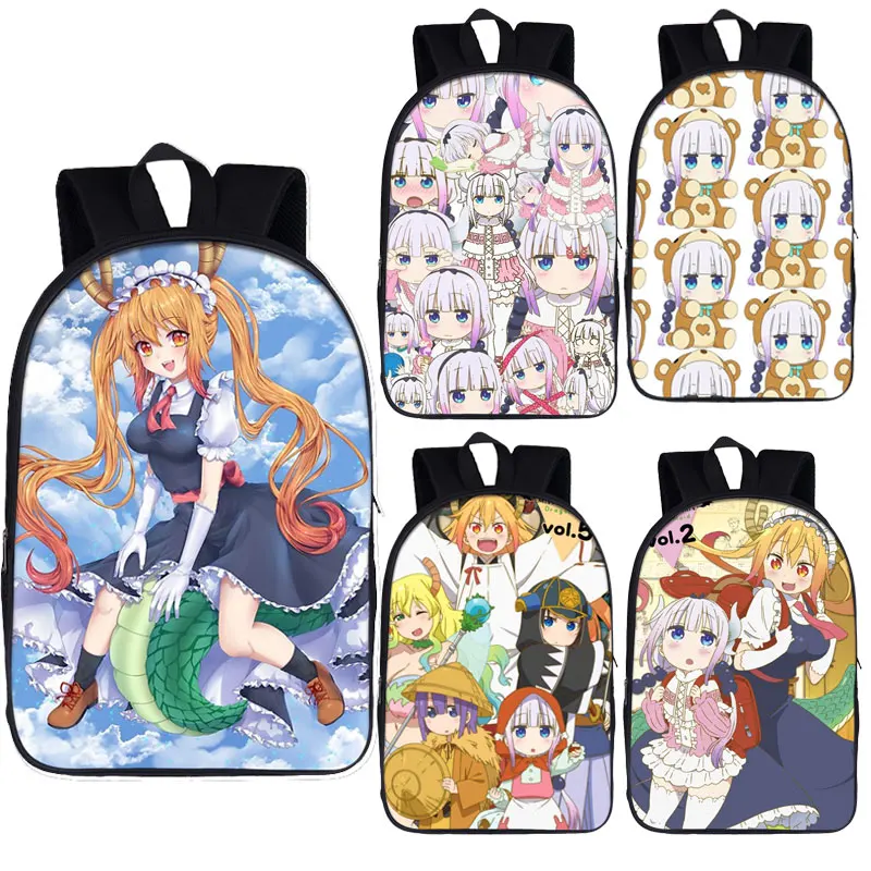 

Рюкзак с героями аниме, Miss Kobayashi's Dragon Maid, Kanna Kamui Tohru, школьные ранцы для мальчиков и девочек, рюкзак для женщин и мужчин, рюкзак