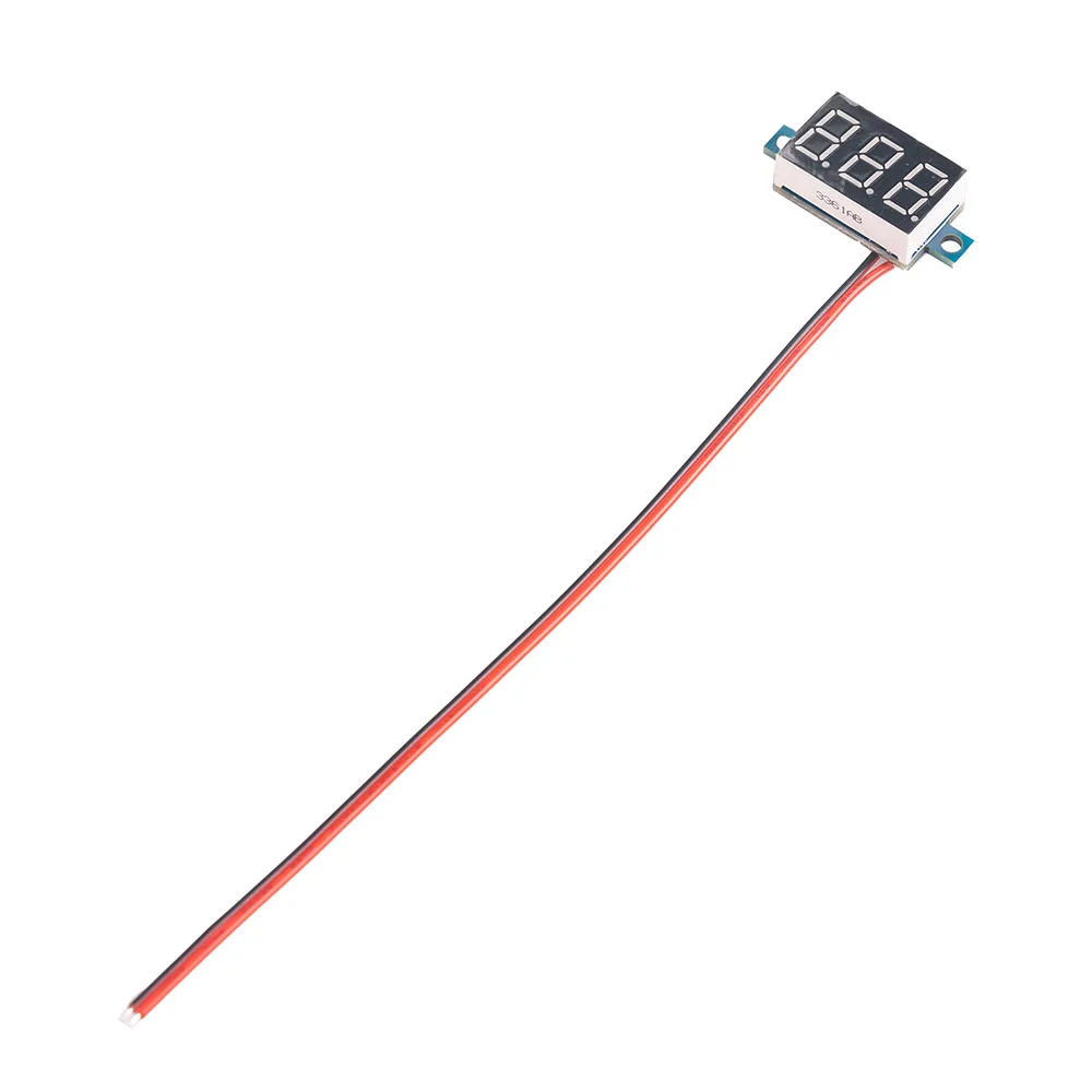 

0.36 Inch Digital Voltmeter DC 2.5-40V 0V-100V 2 Lines 3 Digit Voltage Panel Meter Voltage Meter Display LED Color Red