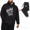 2025 Autumn/Winter New Hot Wrestling Fans Men's Cody Rhodes Black pullover casual pants street casual sports fashion black set 6