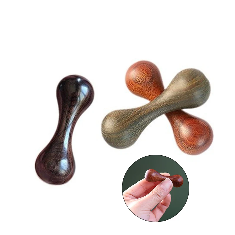 Stress Relief Toys Wood Knucklebone Decompression Polishing Sandalwood Hand Spinner Anxiety Rotate Finger Gyro Gift